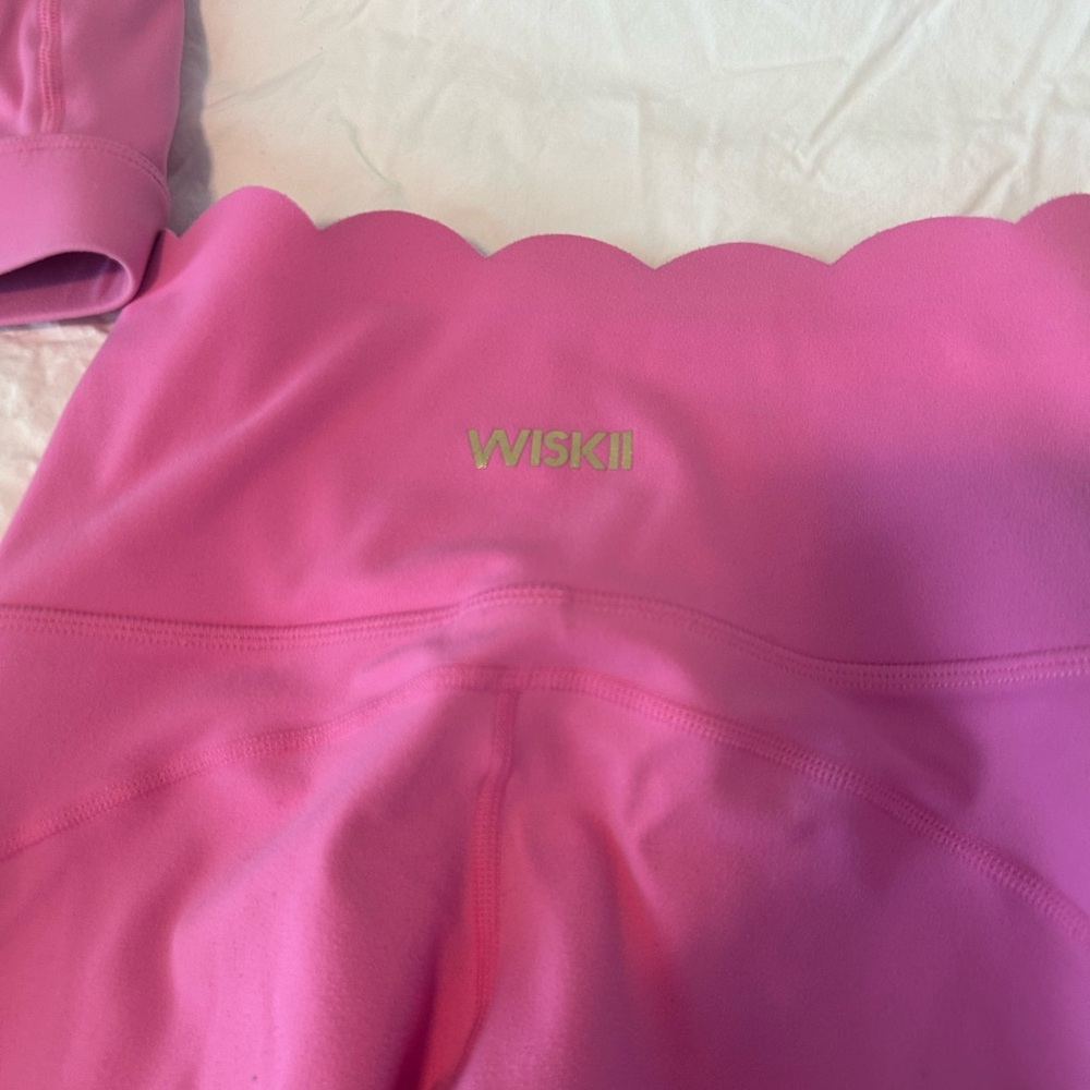WISKII Pink Scalloped Activewear Top